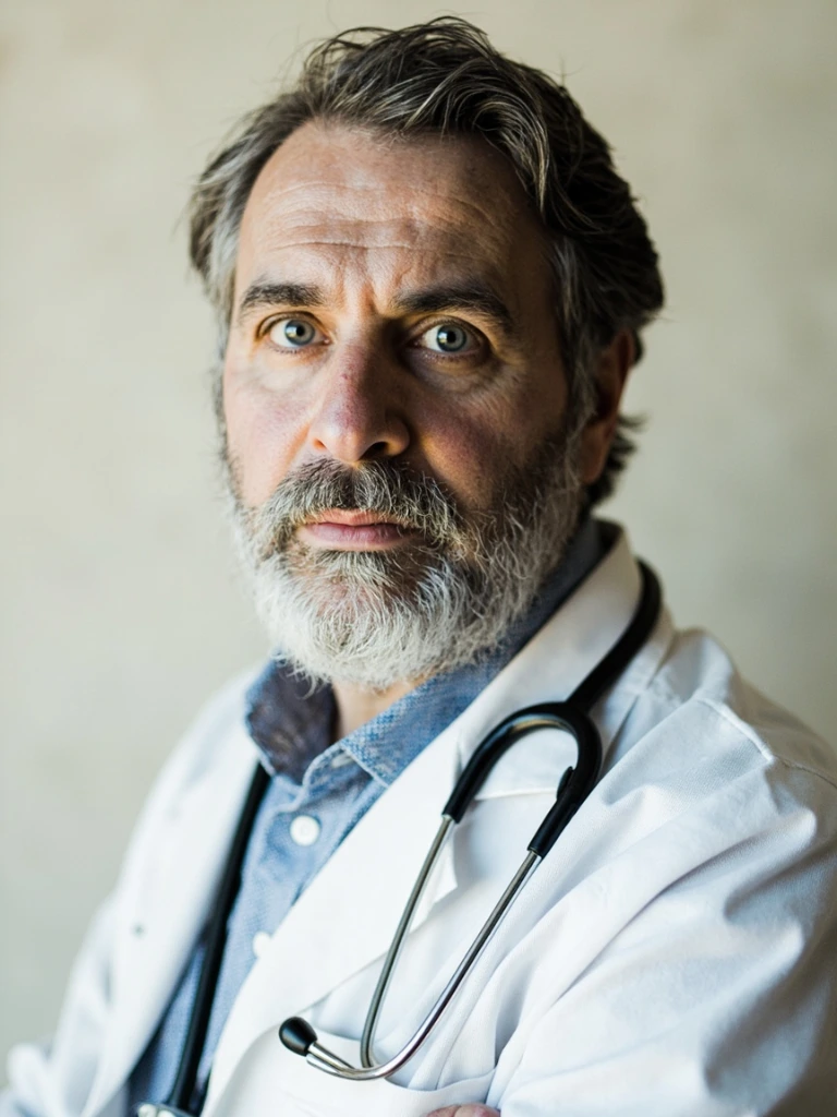 Portrait of Dr. Khaled M., physician-correspondent based in Raqqa.